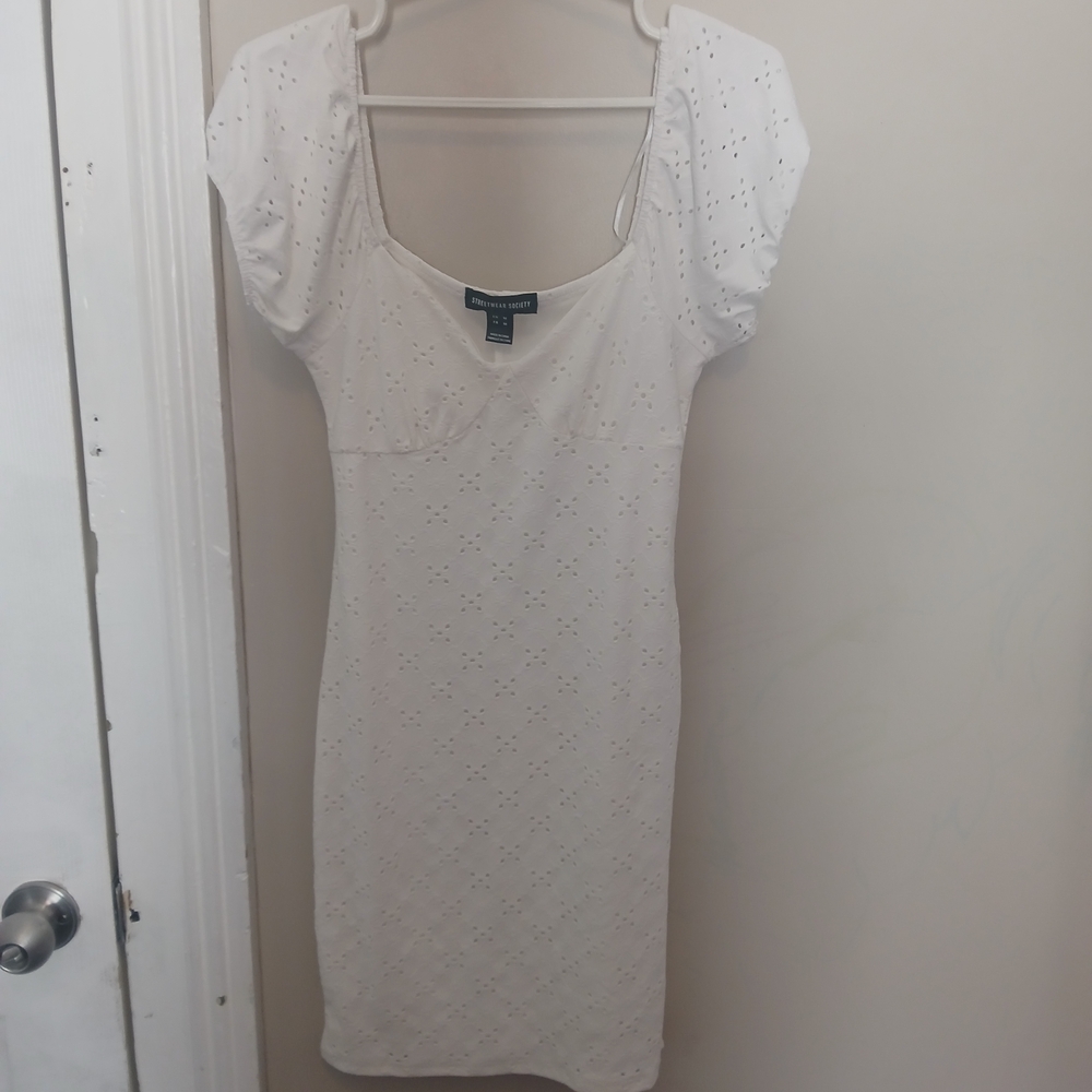 Streetwear Society White Eyelet Mini Dress